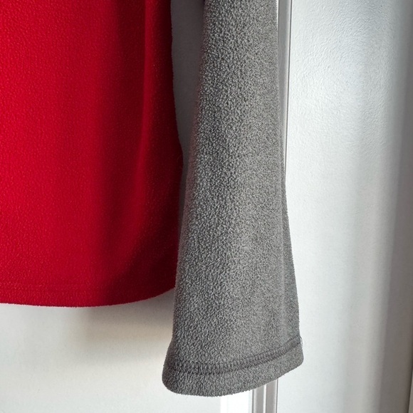 The North Face Boys Glacier 1/4 Zip Fleece Pullover Sweatshirt Red Gray Size L - Picture 3 of 7